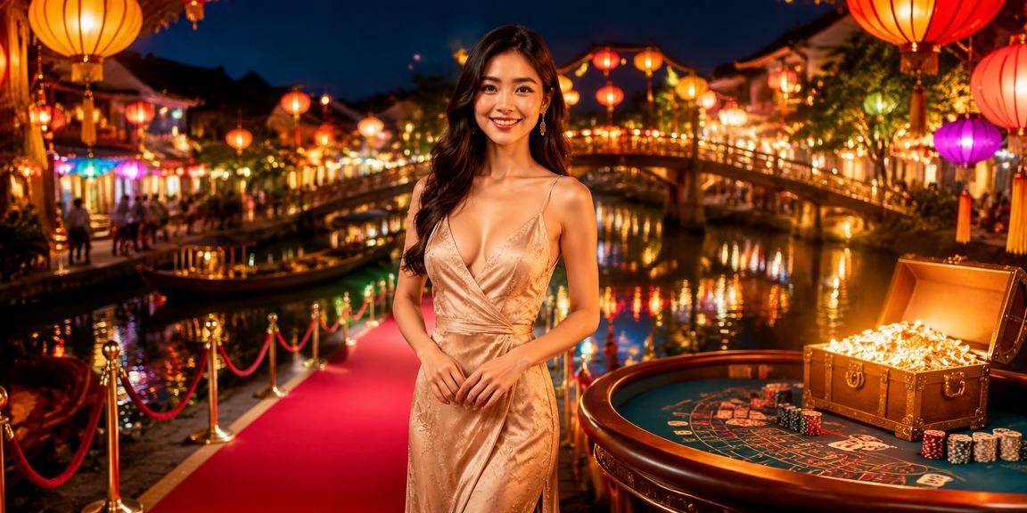 Sòng baccarat trực tuyến về đêm tại Hội An theo phong cách casino sang trọng